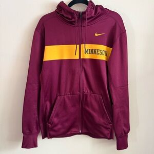 Nike Minnesota Gophers Hoodie Medium Maroon Gold Full Zip Sweatshirt NCAA